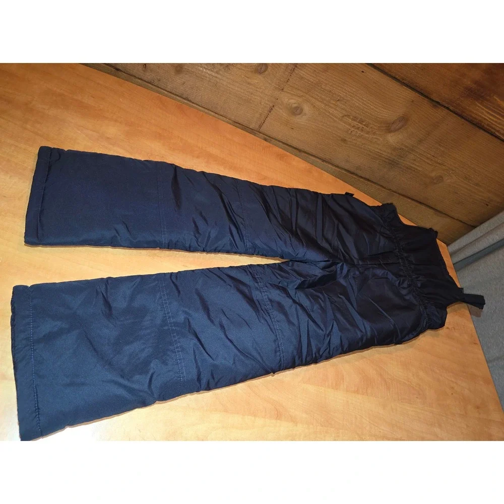 London Fog Boys Navy Blue Insulated Snow Bibs Winter Overalls Size 10/12 Medium